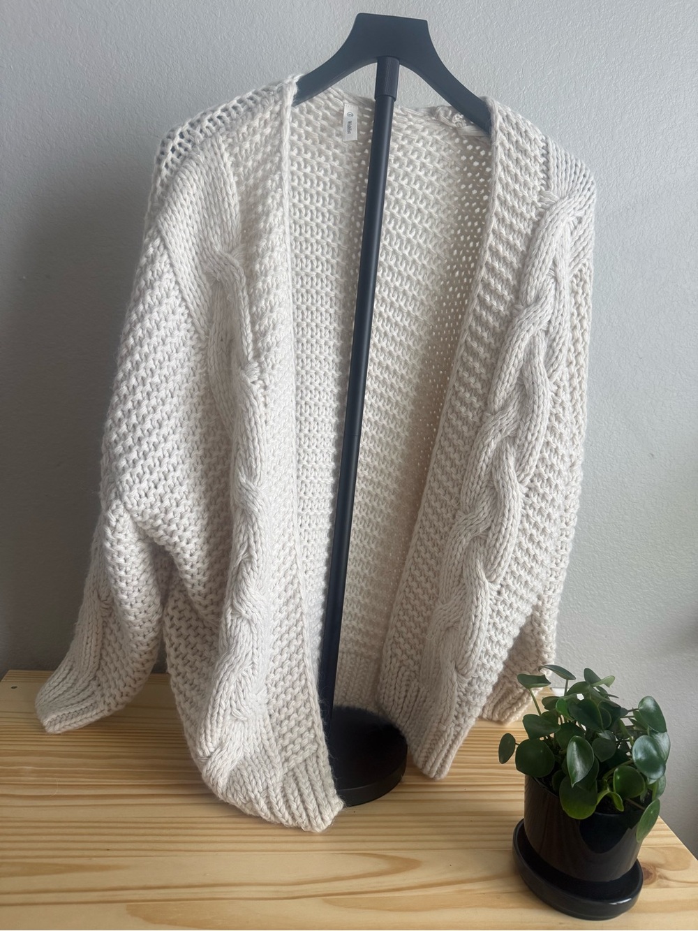 Wishlist Cream Cable Knit Open Cardigan